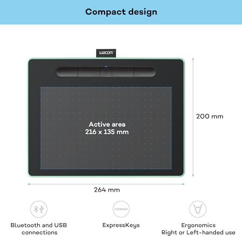 WACOM Intuos Creative Pen Medium - numériseur - USB, Bluetooth - vert pistache