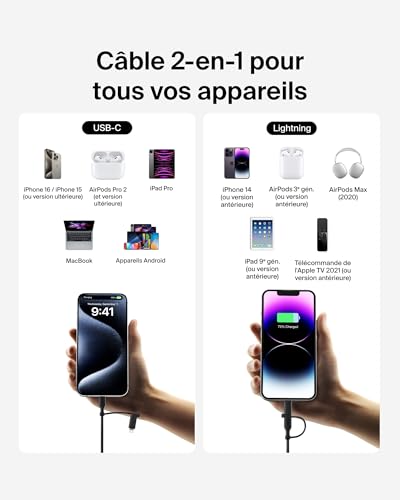BELKIN 2-in-1 USB-C and LTG cable