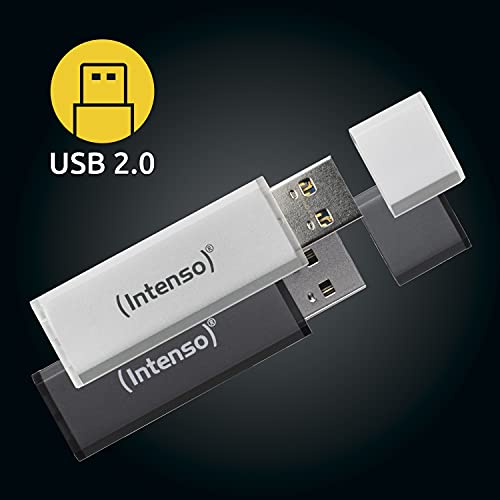 INTENSO Clé USB 2.0 Alu Line - 2 x 32 Go Anthracite & silver