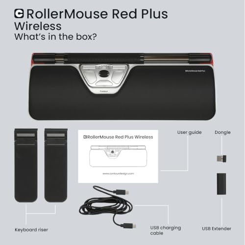 CONTOUR DESIGN Souris centrée RollerMouse Red Plus sans fil