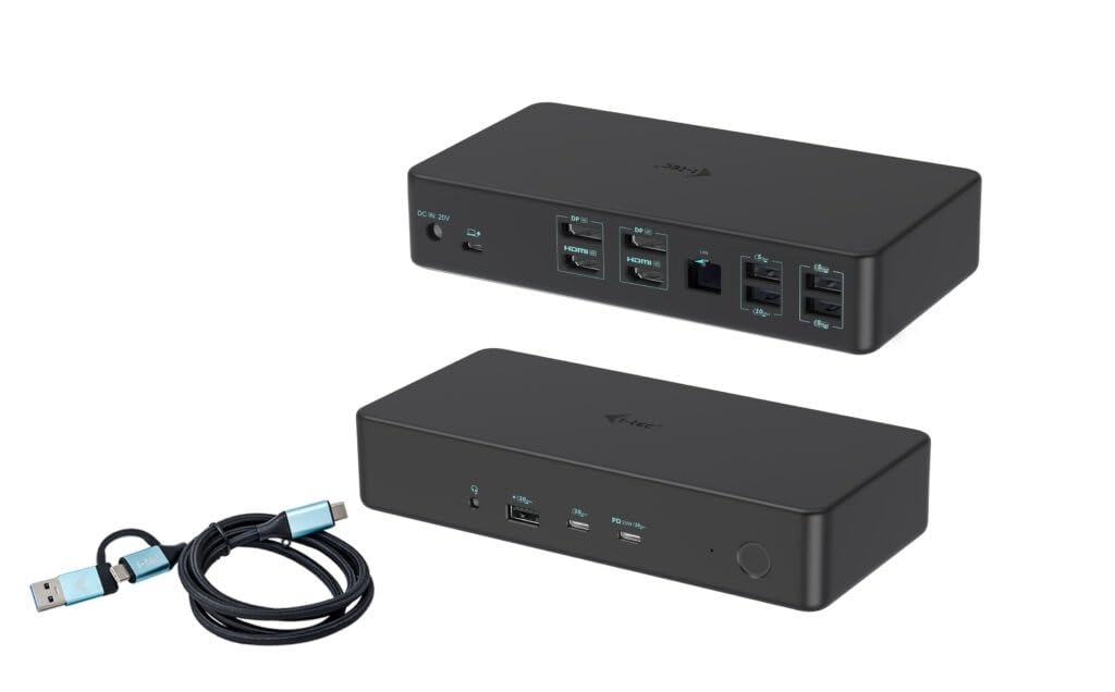 I-TEC USB 3.0 USB-C Thunderbolt 3 Professional Dual 4K Display Docking Station Generation 2 + Power Delivery 100W