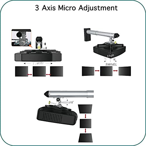 AAVARA Support vidéoprojecteur PB053 mural, bras de 310 à 540 mm, platine