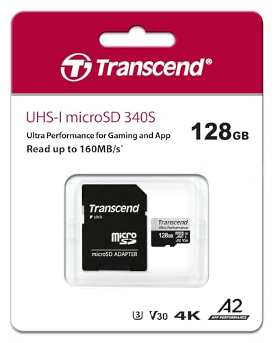 TRANSCEND 128Go microSD w/ adapter UHS-I U3 A2