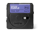 BROTHER 12MM White on Purple BTAGF35 Ribbon