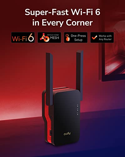 Cudy RE3000 prolongateur réseau Répéteur réseau Noir, Rouge 10, 100, 1000 Mbit/s