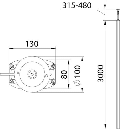 OBO COLONNE ISSDM45 DOUBLE 80x130 ALU 3 m