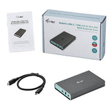 I-TEC USB-C 3.1/3.0 MySafe Enclosure for 2xSATA M.2 RAID 0/1/JBOD USB-C 3.1 Gen.2 up to 10Gbps Alucase