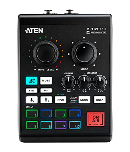 ATEN UC8000 MicLive mixer pour podcast - 6 canaux