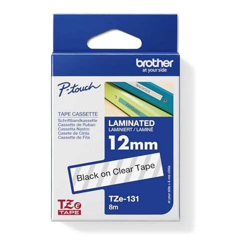 Tape/12mm black on clear f P-Touch TZE