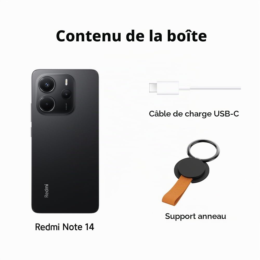 Xiaomi Redmi Note 14 4G (Double Sim - 6.67", 256 Go, 8 Go RAM) Noir