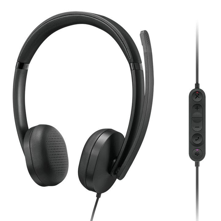 LENOVO 5000 Headset on-ear wired USB-C black Certified for Microsoft Teams