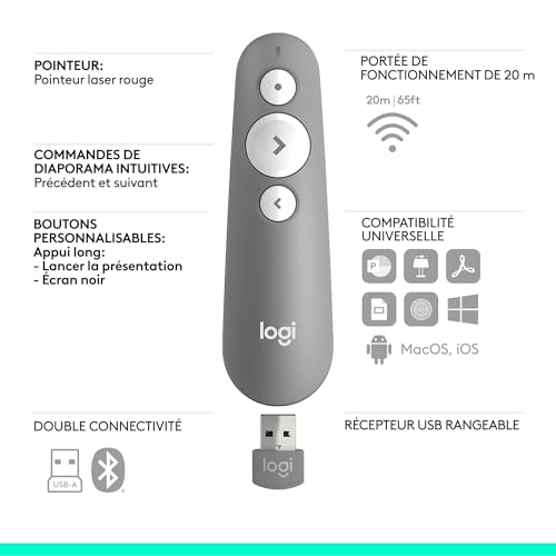 Logitech 910-006520 télécommande Bluetooth/RF Gris