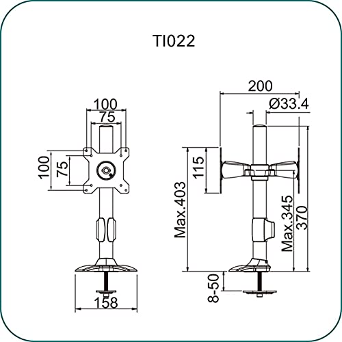 AAVARA Support à fixer TI022 - 2 écrans