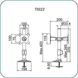 AAVARA Support à fixer TI022 - 2 écrans