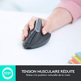LOGITECH MX Vertical Vertical mouse ergonomic optical 6 buttons wireless wired Bluetooth 2.4 GHz USB wireless receiver graphite