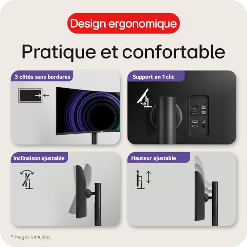 "LG 34WR55QK-B écran plat de PC 86,4 cm (34"") 3440 x 1440 pixels Wide Quad HD Noir"