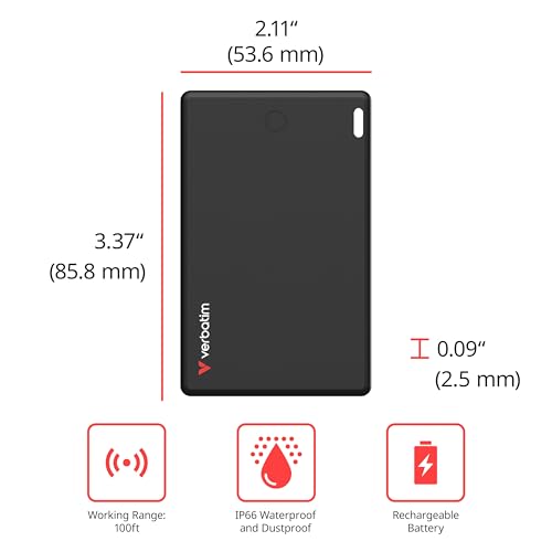 VERBATIM MYFCR-03BSW MY FINDER CARD BLUETOOTH ITEM FINDER 3 PACK BLACK / SILVER /WHITE WCF (P)