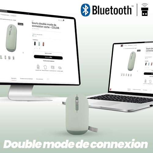 TNB COLOR - Souris sans fil double mode de connexion - vert