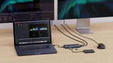 TARGUS HyperDrive Universal Silicon Motion USB-C 10-in1 Dual HDMI Docking Station - Grey - B2B only