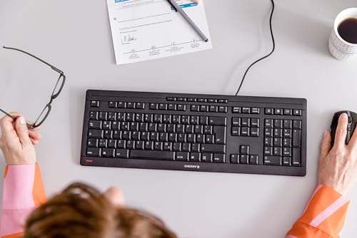 CHERRY Clavier STREAM KEYBOARD USB noir AZERTY (BE)