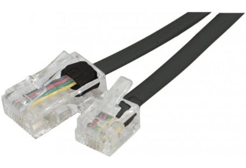 Cordon téléphonique RJ11 / RJ45 noir - 3 m