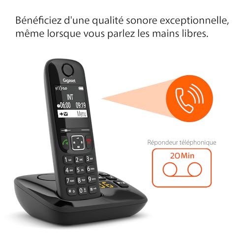 Gigaset AS690A tél. DECT+REPONDEUR - base + combiné noir
