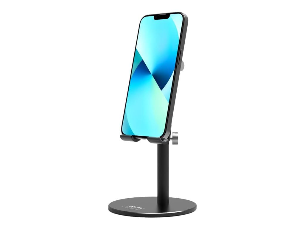 PORT DESIGNS Ergonomic Smartphone Aluminium Stand Hands free Smartphone Support for Desk Use Ideal for Video Meeting Chat Video