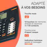 Alcatel temporis 880 téléphone lcd avec prise casque