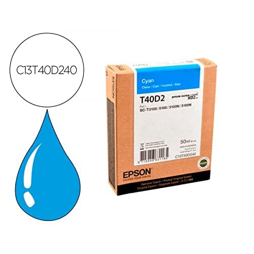 EPSON 4LB Singlepack UltraChrome XD2 Cyan T40D240(50ml)