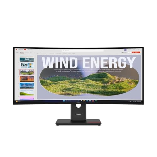 LENOVO ThinkVision T34WD-40 LED Écran curved 34p 3440x1440 UWQHD 120Hz VA 300cd/m2 3000:1 HDR10 4ms HDMI DisplayPort USB-C 3y