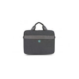 URBAN FACTORY Toploading bag made of recycled Nylon r-PET Reinforced notebook compartment Flat front pocket with zip Back patch