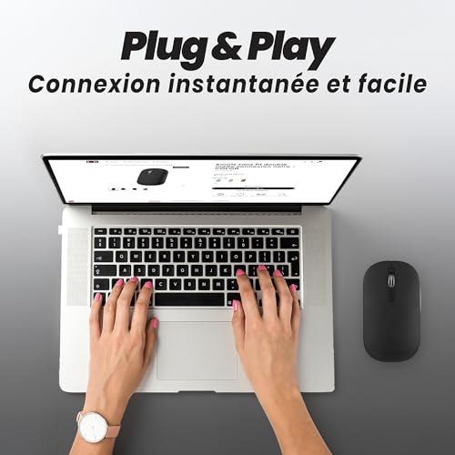TNB COLOR - Souris sans fil double connexion - noir