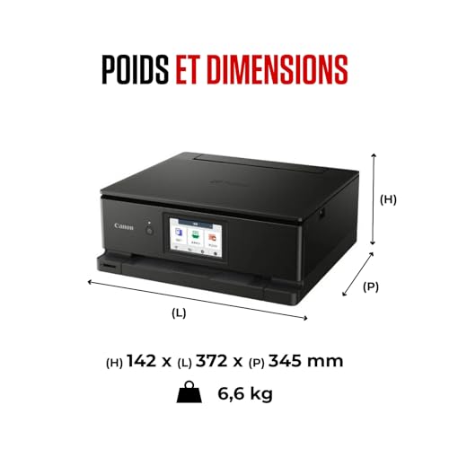 CANON PIXMA TS8750 MFP colour ink-jet A4 15 ipmprint 200 sheets USB 2.0 Wi-Fi black