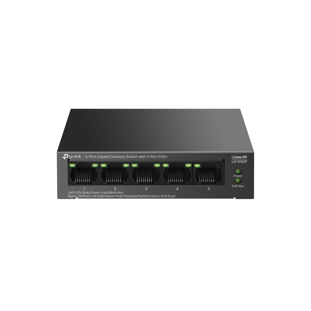 TP-LINK 5-Port Gigabit Switch de bureau with 4-Port PoE+