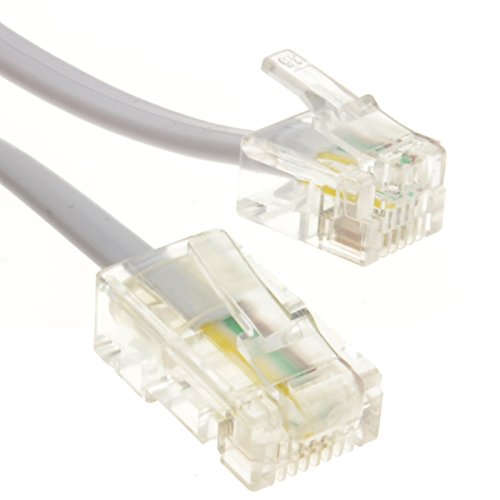 Cordon téléphonique RJ11 / RJ45 blanc - 2 m