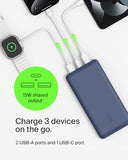 BELKIN Powerbank 20K 15W USB-C + 2 USB-A Bleu