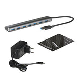 I-TEC USB 3.0 Metal Charging HUB 7 Port with power adaptor 7xUSB charging port. For Tablets Notebooks Ultrabooks PC