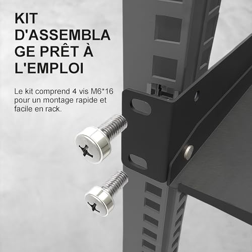 Extralink SHELF 1U FOR WALL CABINETS 19\" 250MMX1U BLACK Étagere