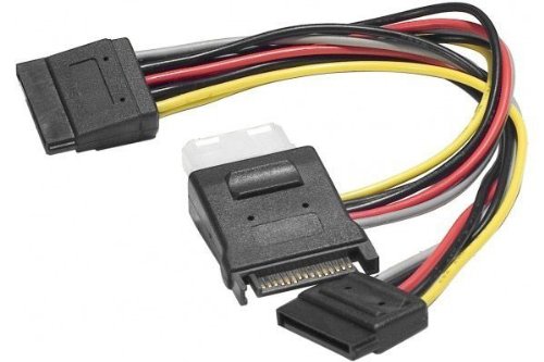 Doubleur d alimentation SATA vers 2 SATA et 1 Molex - 30 cm