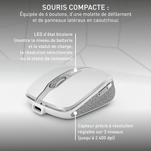 CHERRY Pack clavier & souris DW 9100 sans fil blanc/argent