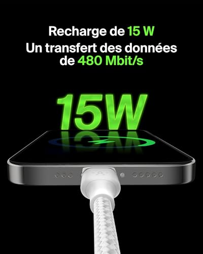 BELKIN BOOST CHARGE USB-A to USB-C Cable Braided 3M White