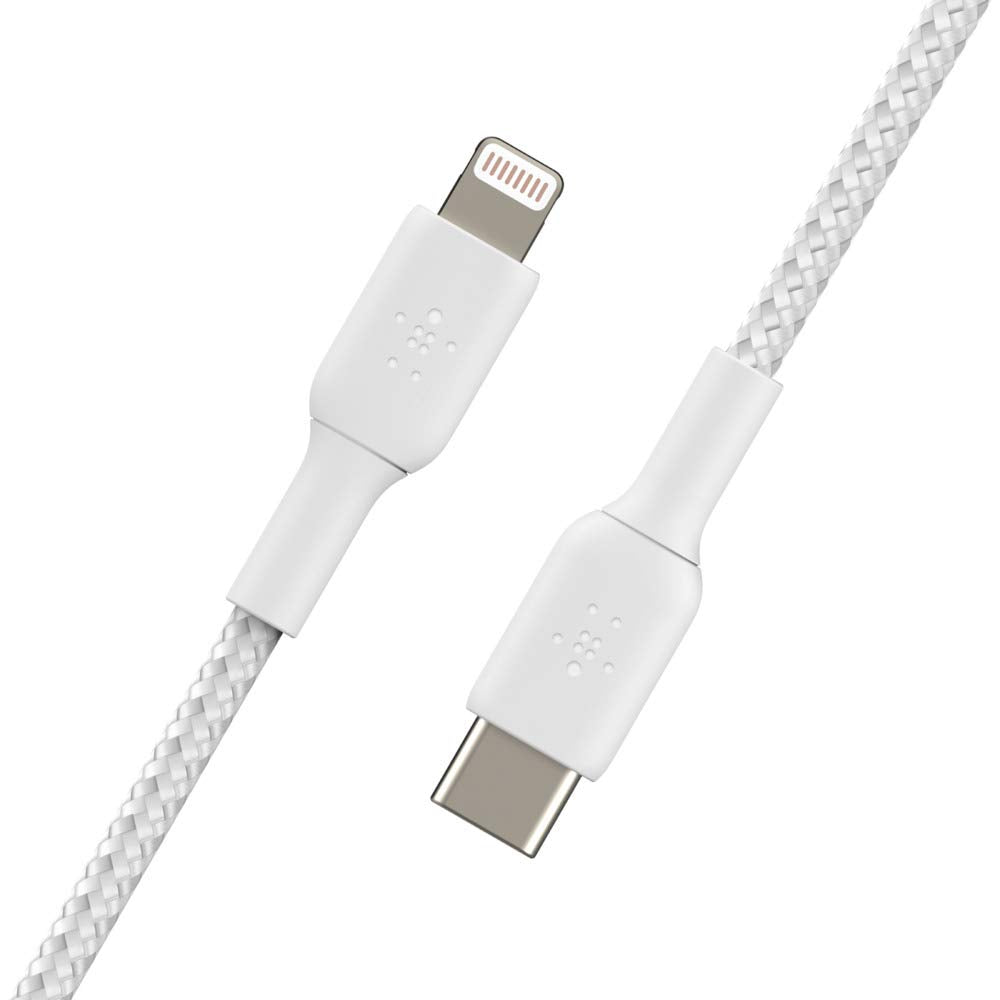 BELKIN BOOST CHARGE USB-C to Lightning Cable Braided 1M White