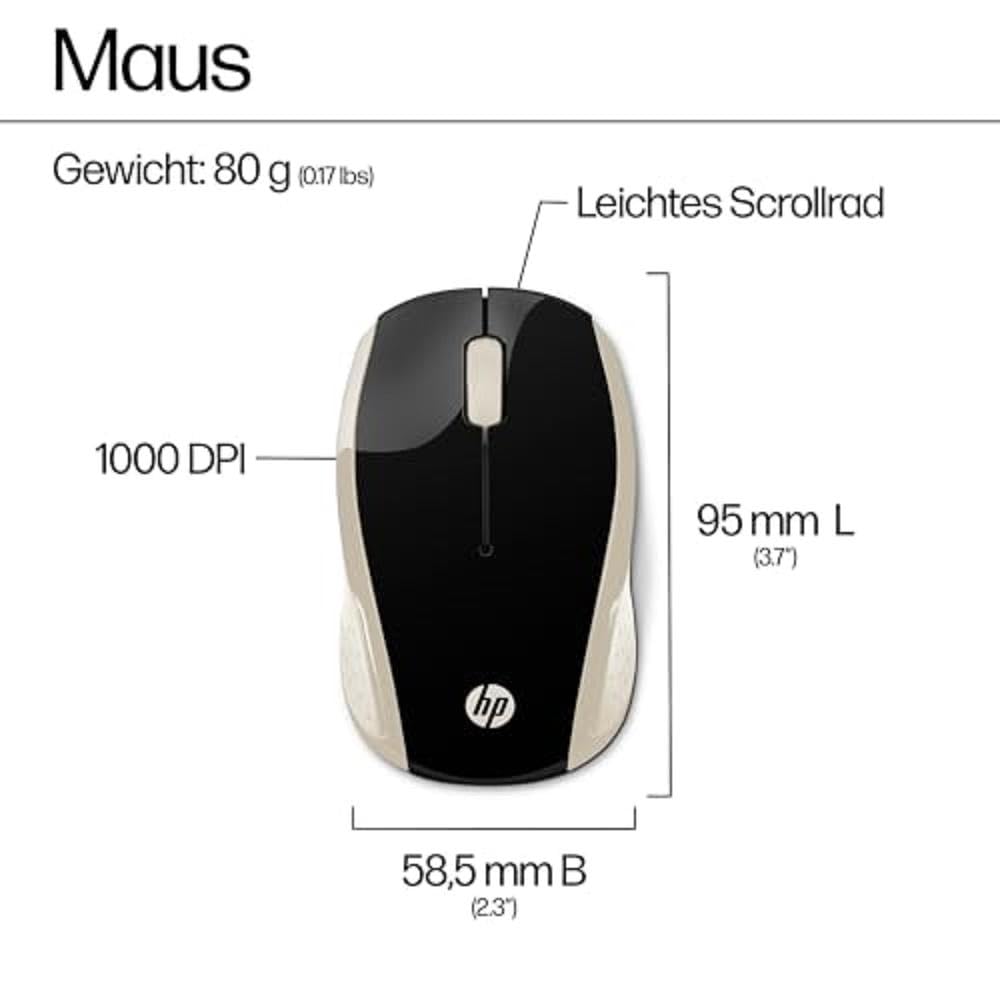 HP 200 Silk Gold Wireless Mouse