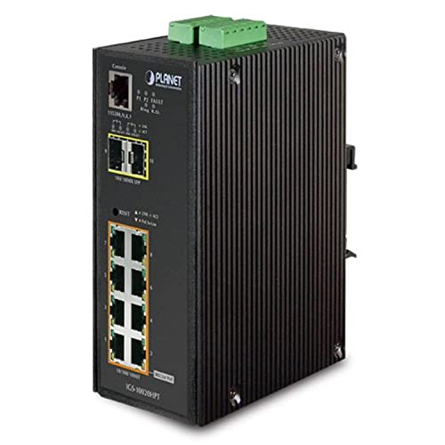 PLANET IGS-10020HPT commutateur réseau Géré L2+ Gigabit Ethernet (10/100/1000) Connexion Ethernet, supportant l'alimentation via ce port (PoE) Noir, Blanc