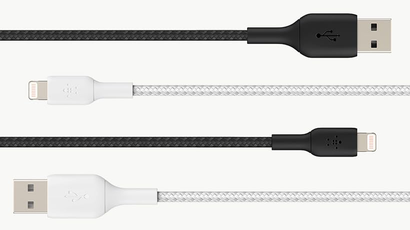 BELKIN BOOST CHARGE USB-A to Lightning Cable Braided 3M White