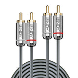 LINDY Cromo Line Audio Cable Stereo RCA-RCA M-M 0.5m anthrazit