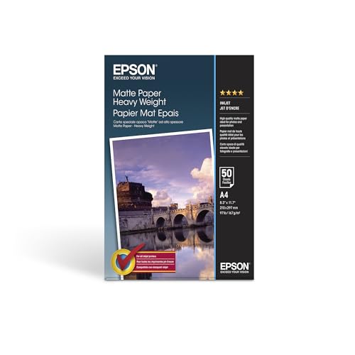 EPSON S041256 Matte heavyweight  papier inkjet 167g/m2 A4 50 feuilles pack de 1 one-sided