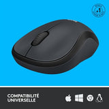 LOGITECH M220 Silent Mouse optical 3 buttons wireless 2.4 GHz USB wireless receiver charcoal