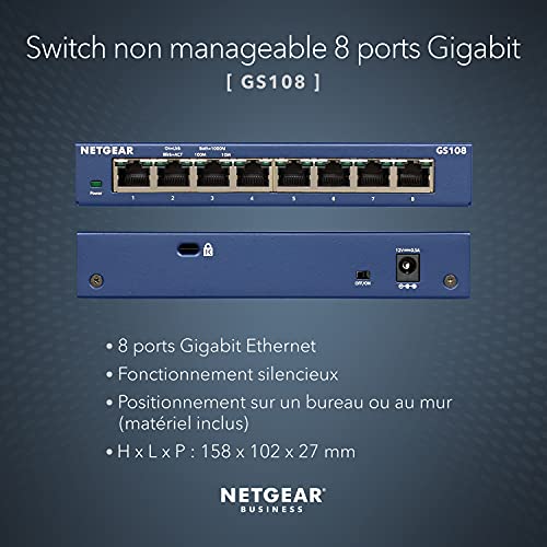 NETGEAR GS108GE Switch 8 ports Gigabit