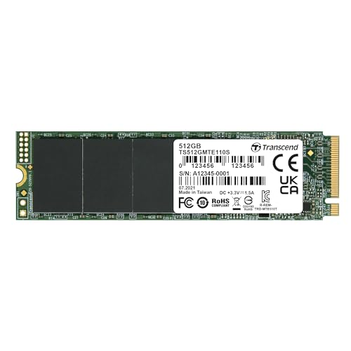 TRANSCEND 512Go M.2 2280PCIe Gen3x4 puce 3D TLC sans DRAM